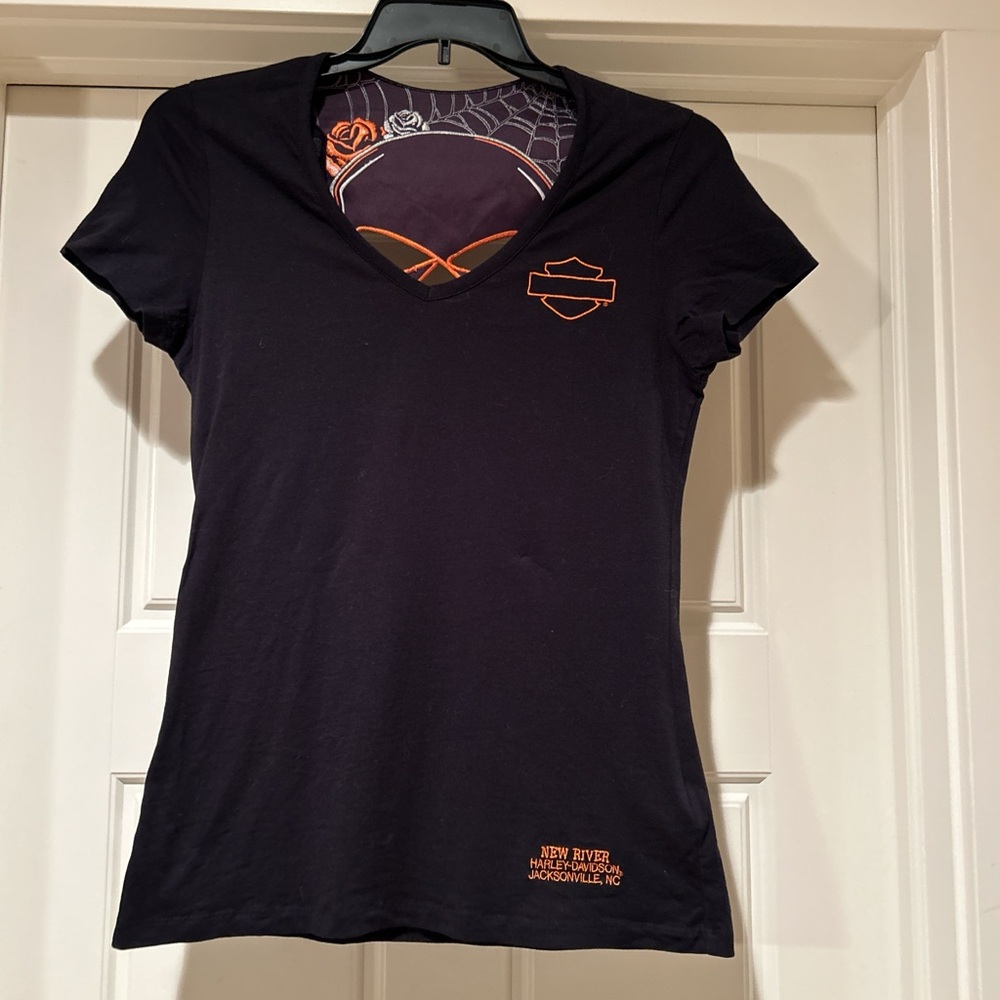 Harley Davidson shirt with cut-outs - Picture 2 of 6